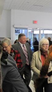 The crowd enjoyed FFW's refreshments. Thanks to Lorraine Bramson (red plaid jacket) for the steady flow of coffee.